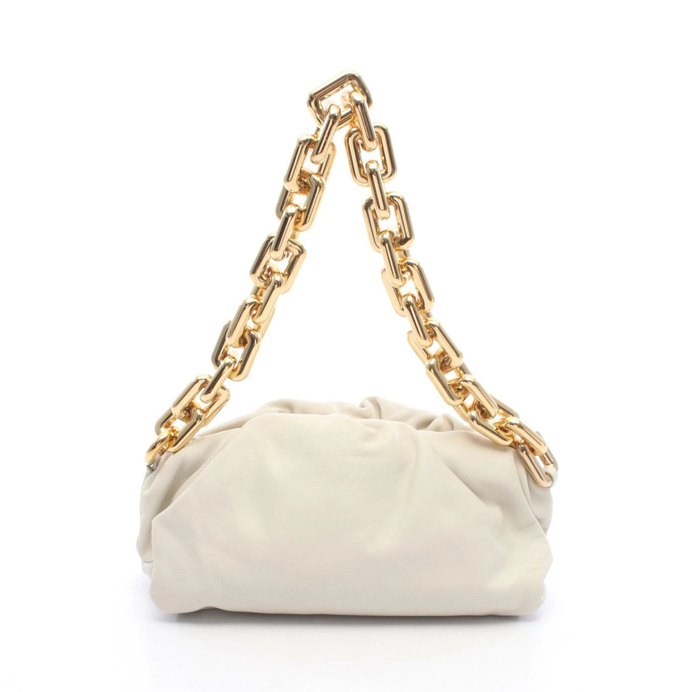 Bottega Veneta The Chain Pouch Clutch Shoulder Bag Leather White